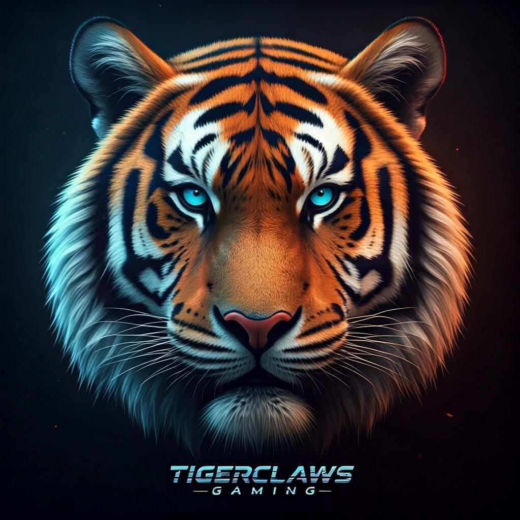 Hyper-Realistic Tiger Portrait in Vibrant Orange and White