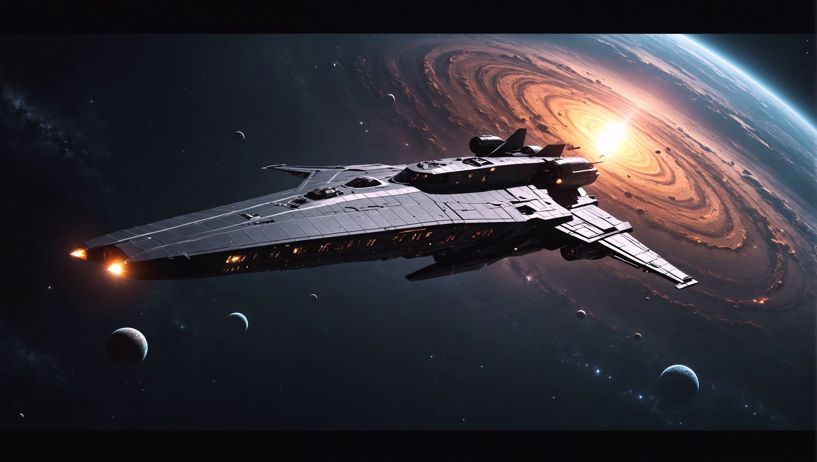 Intricate Spacecraft Design in Photorealistic Style