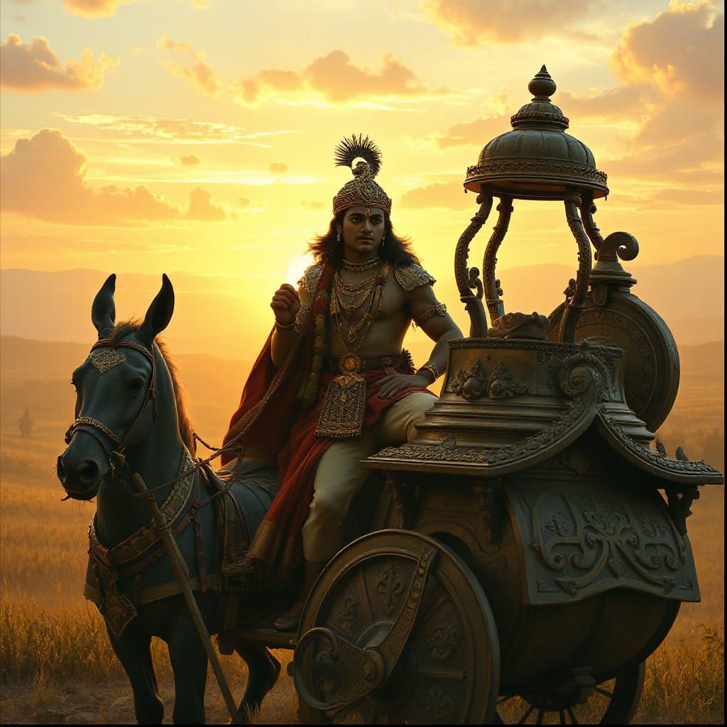 Arjuna and Krishna on the Battlefield