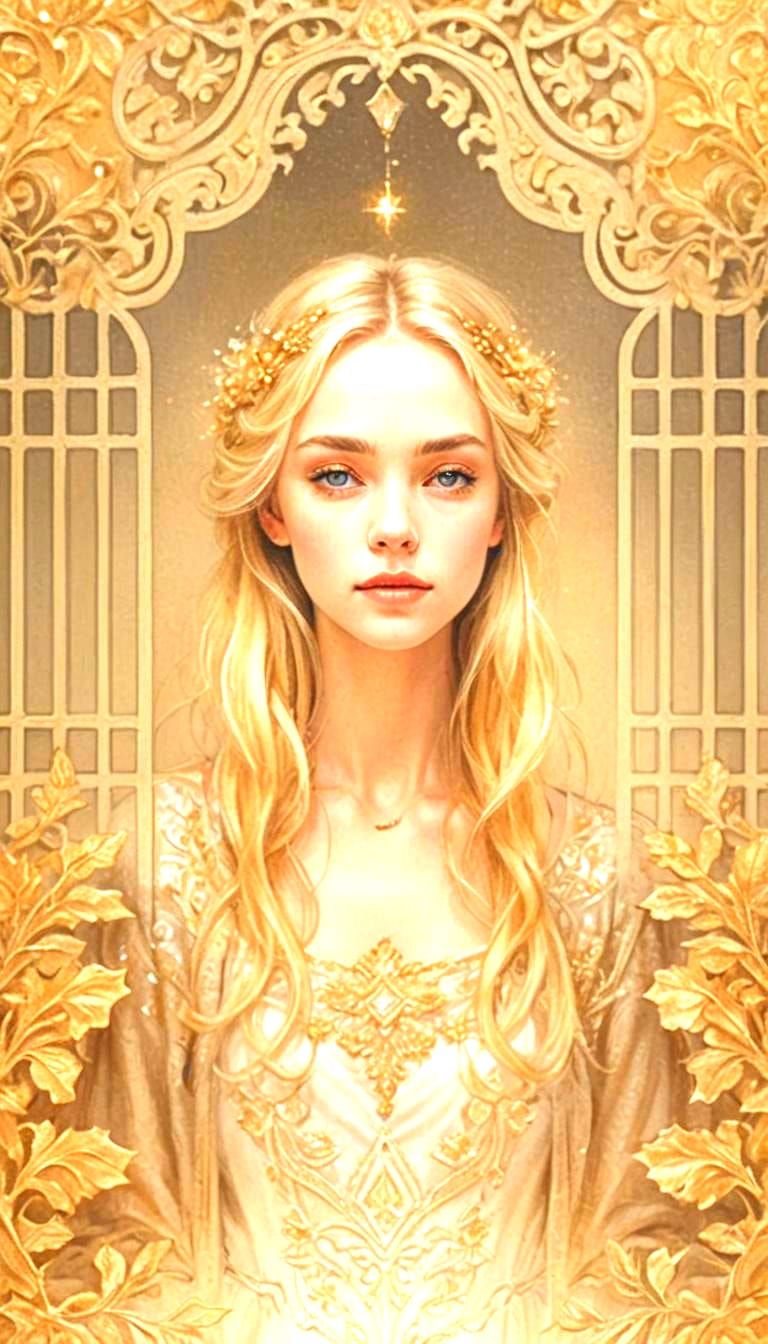 Detailed Pencil Drawing of Blonde Ornament