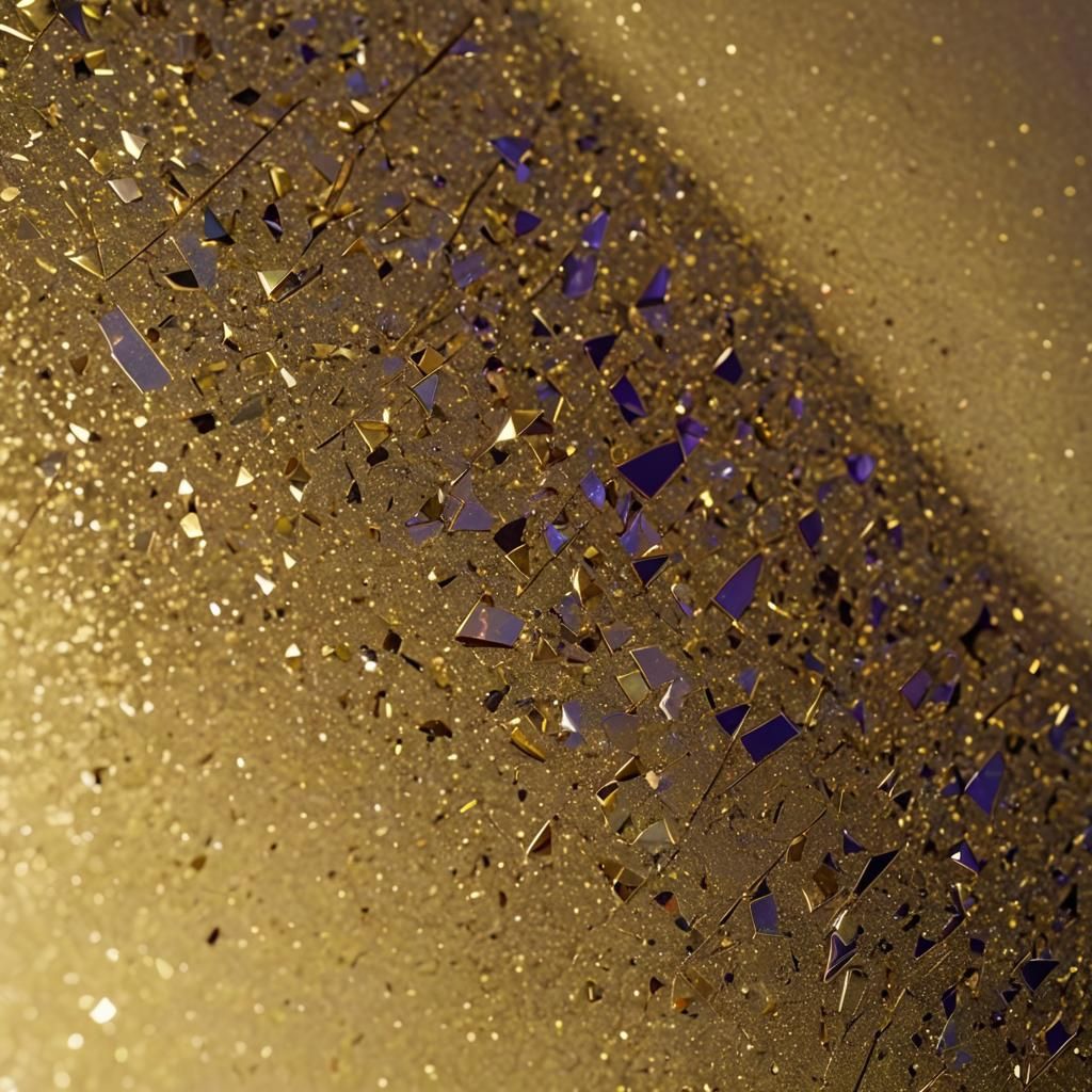 Retro-Futuristic Purple and Gold Laminate in Low-Poly Art