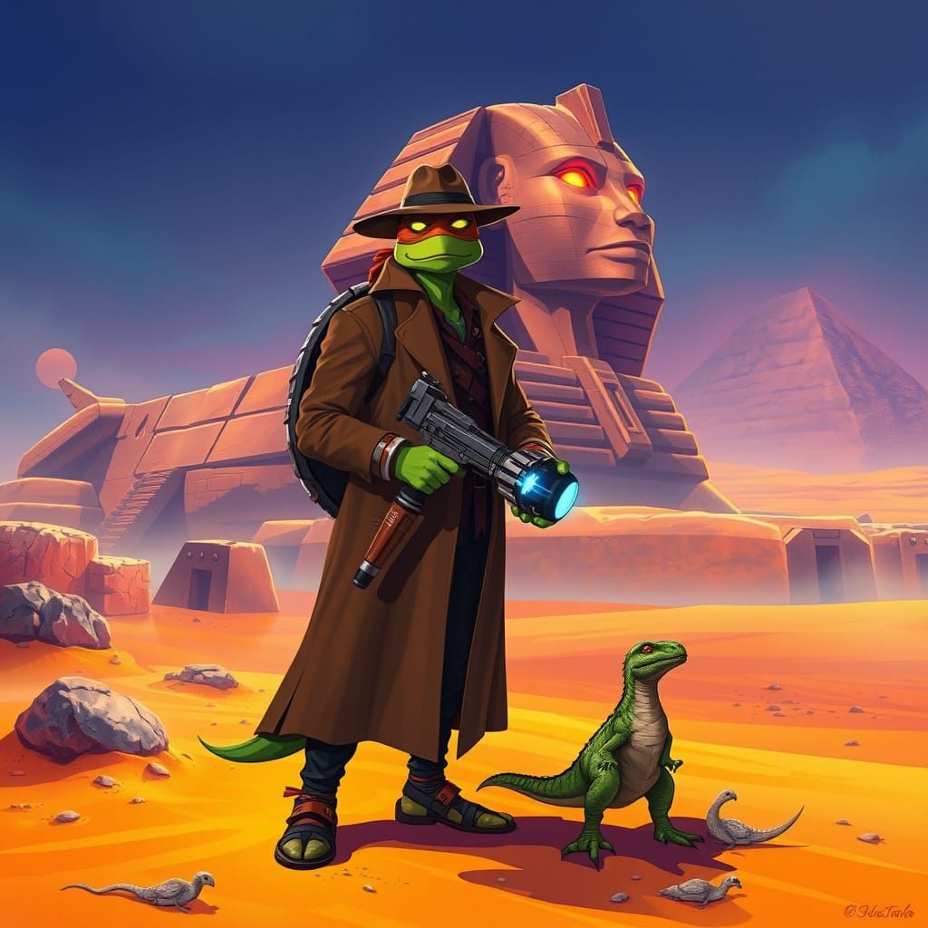 Time-Traveling Ninja Turtle Detective in Smithwall Desert wi...