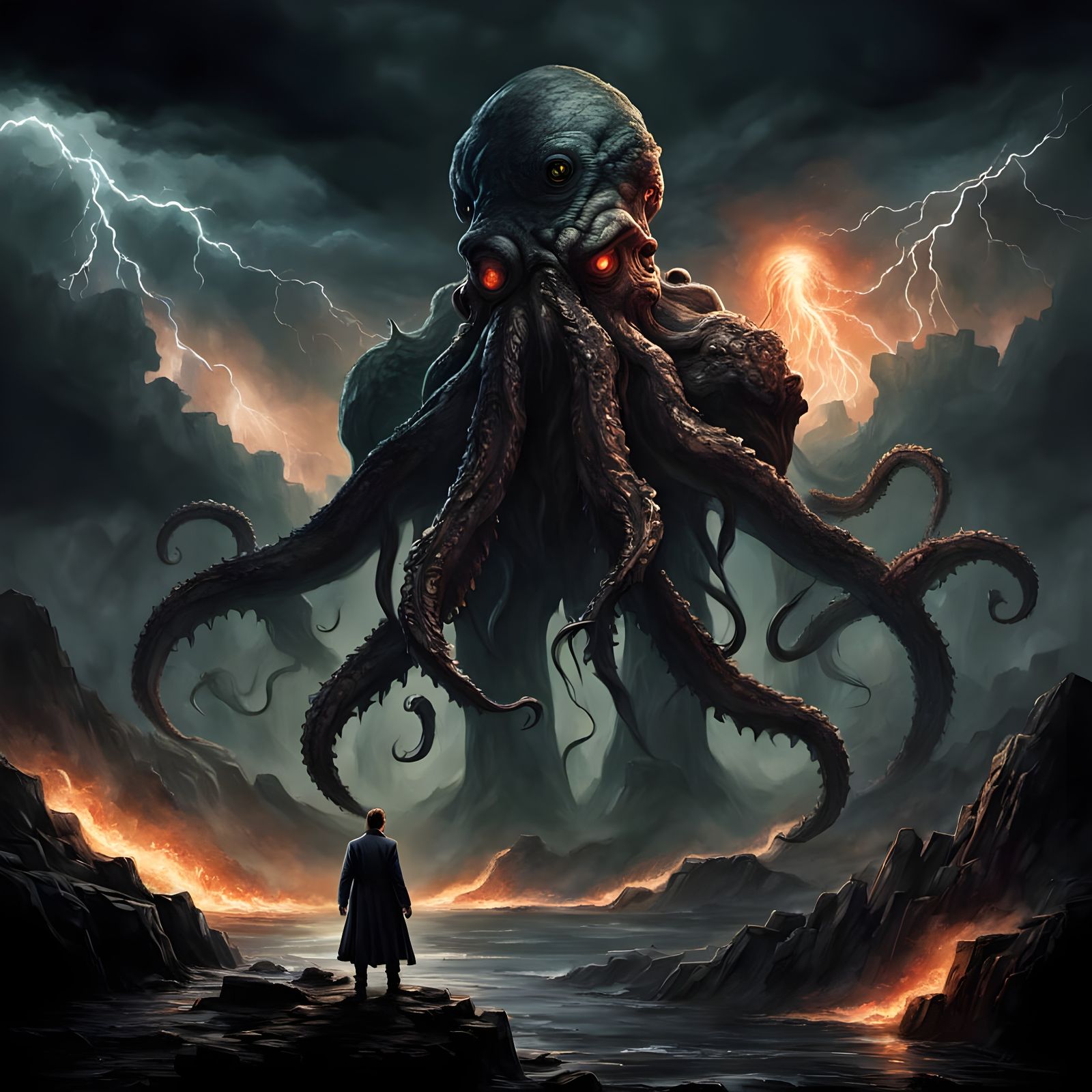 Cthulhu Walks on a Desolate Craggy Wasteland