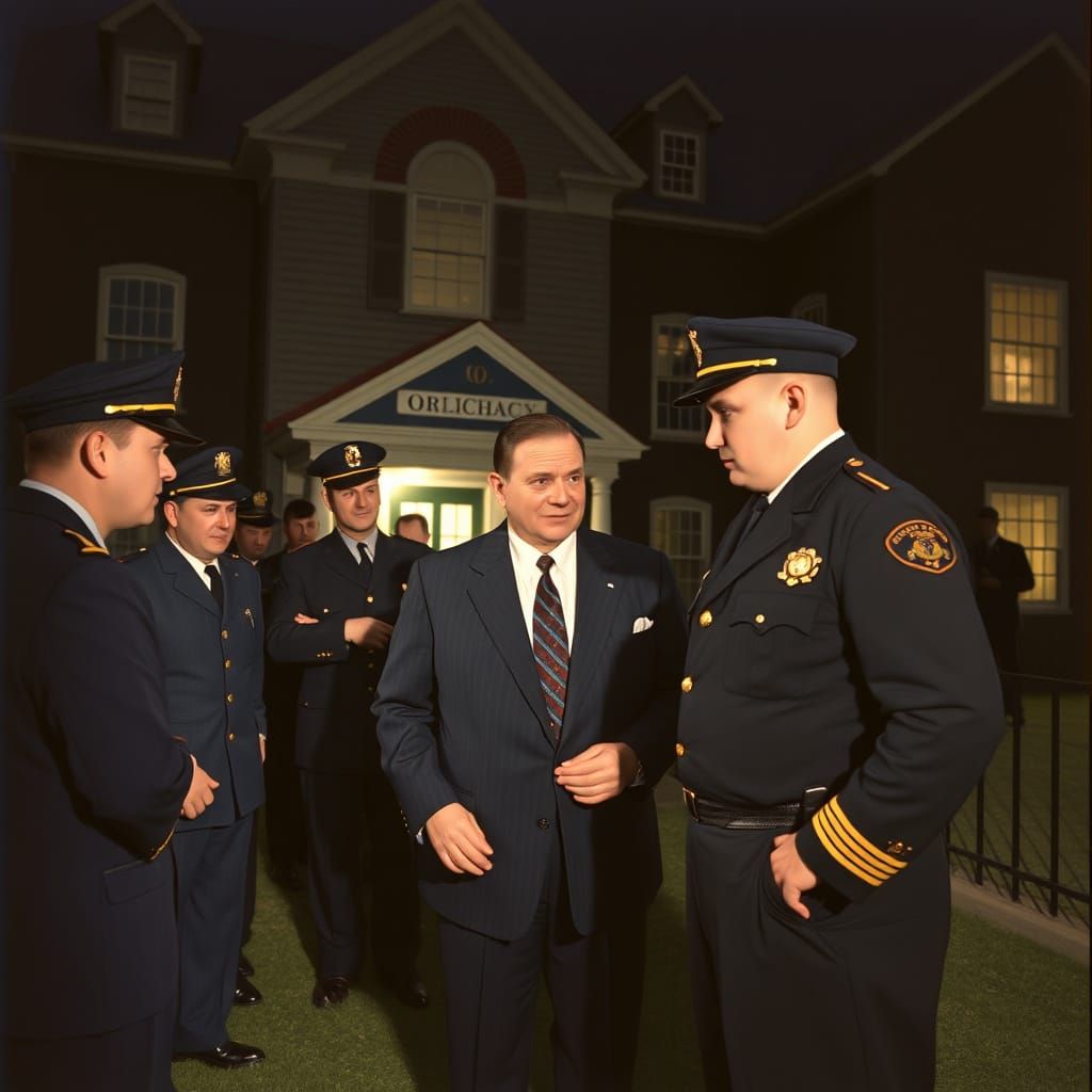 Gumshoes Surround an Orphanage at Night