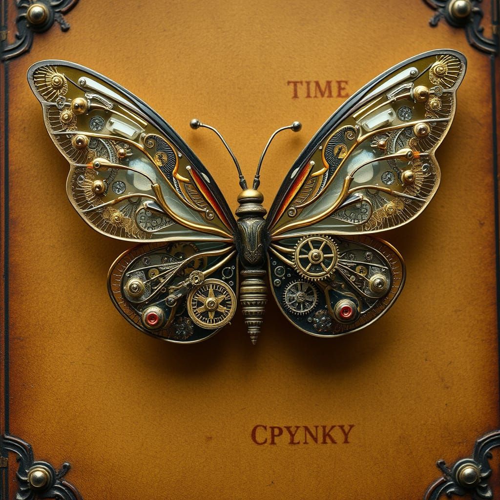 Steampunk Butterfly in Intricate Industrial Style