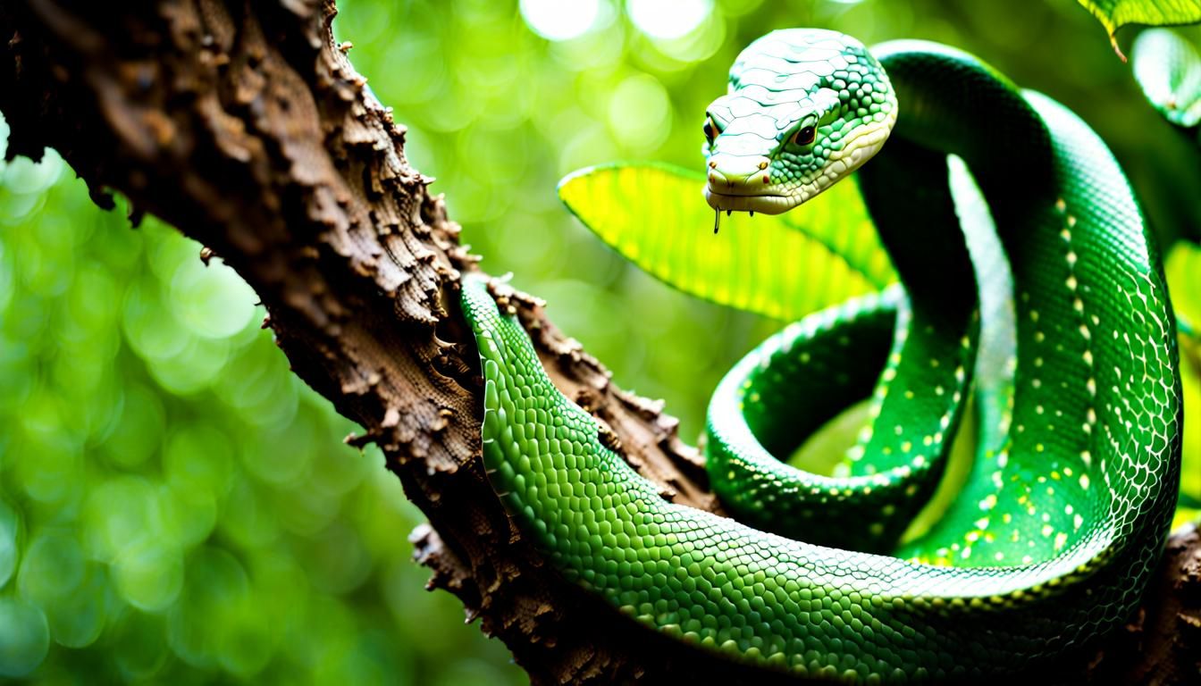 Reptilian Snake-Man Ascends Tree