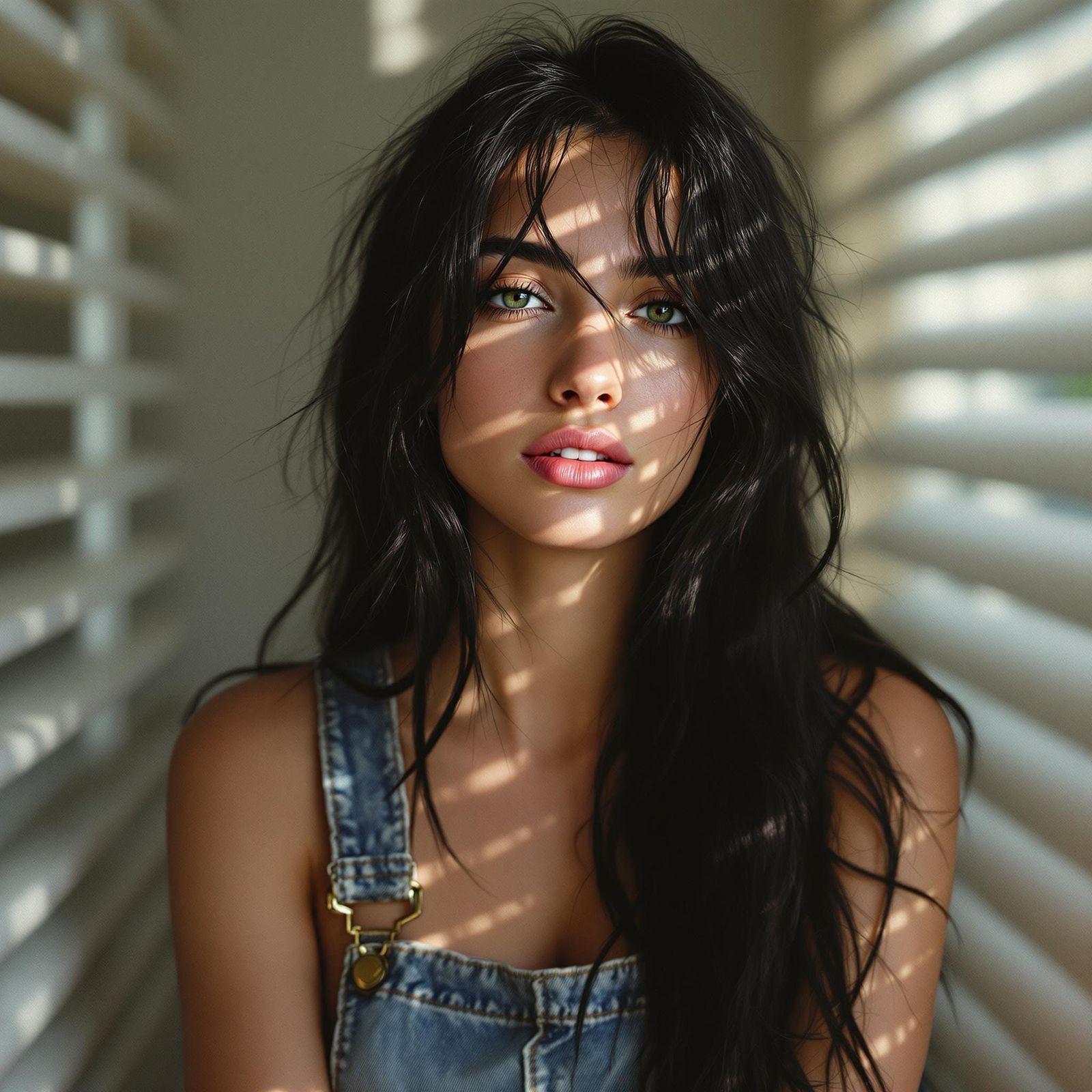 Ethereal Woman in Relaxed Denim