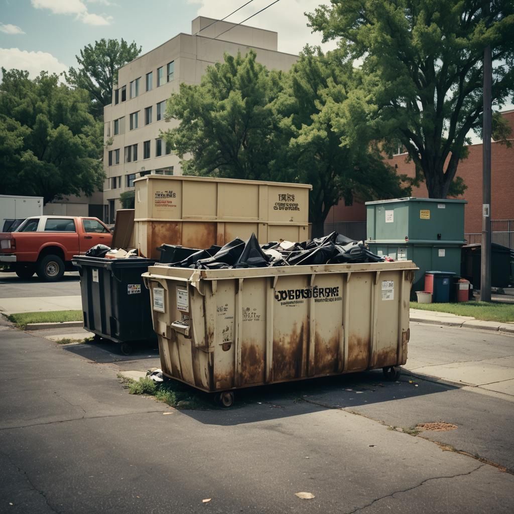 Dramatic Dumpsters Outside Sheriff Office: Cinematic Film St...