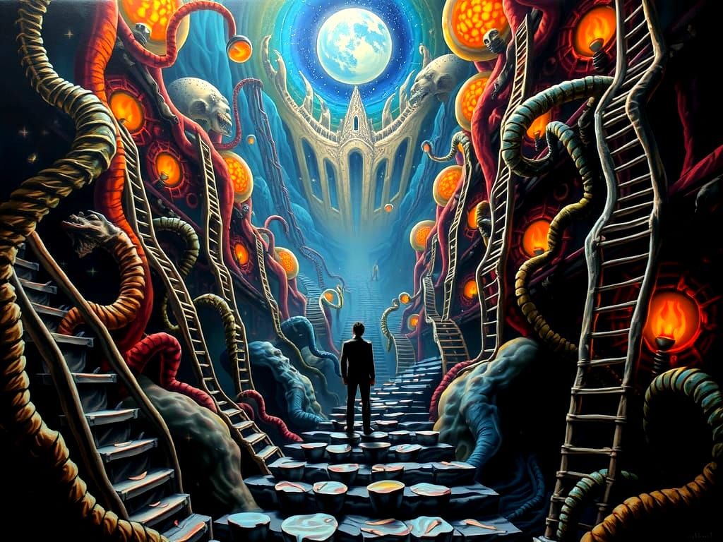 Surreal Stairways Ascend to Alien Realms