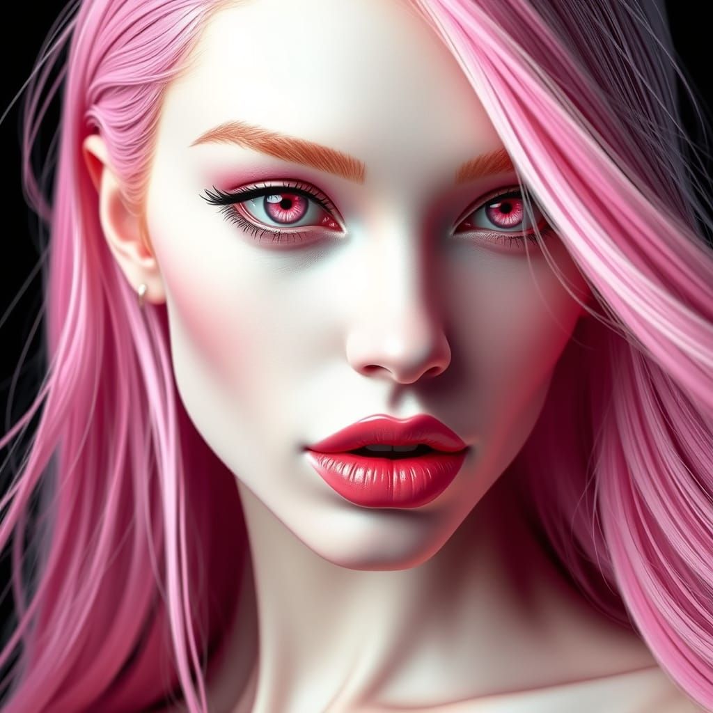 Glamorous Woman with Pink Accents in 3D-HD