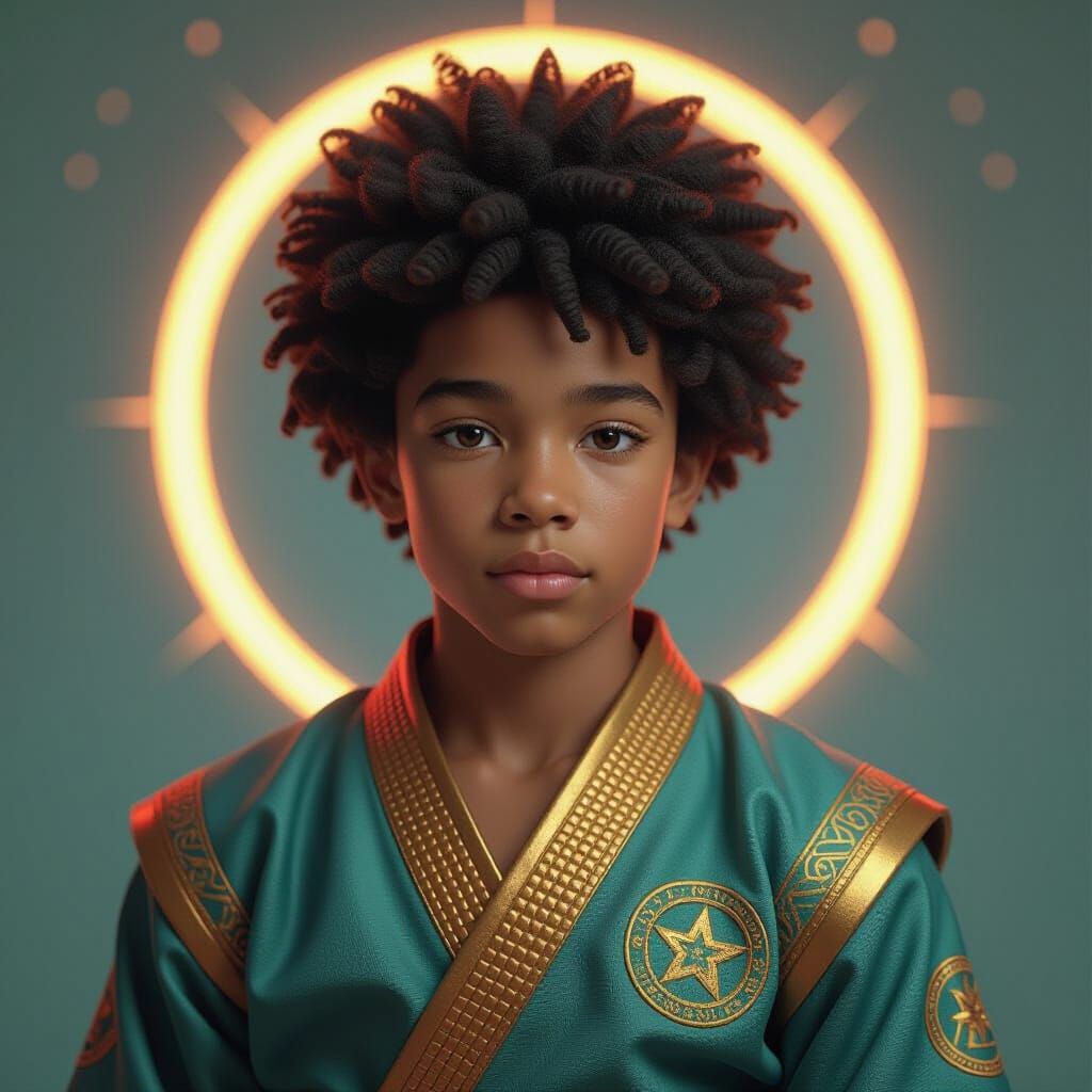 Teenage Martial Artist Portrait in Dramatic Realism Style