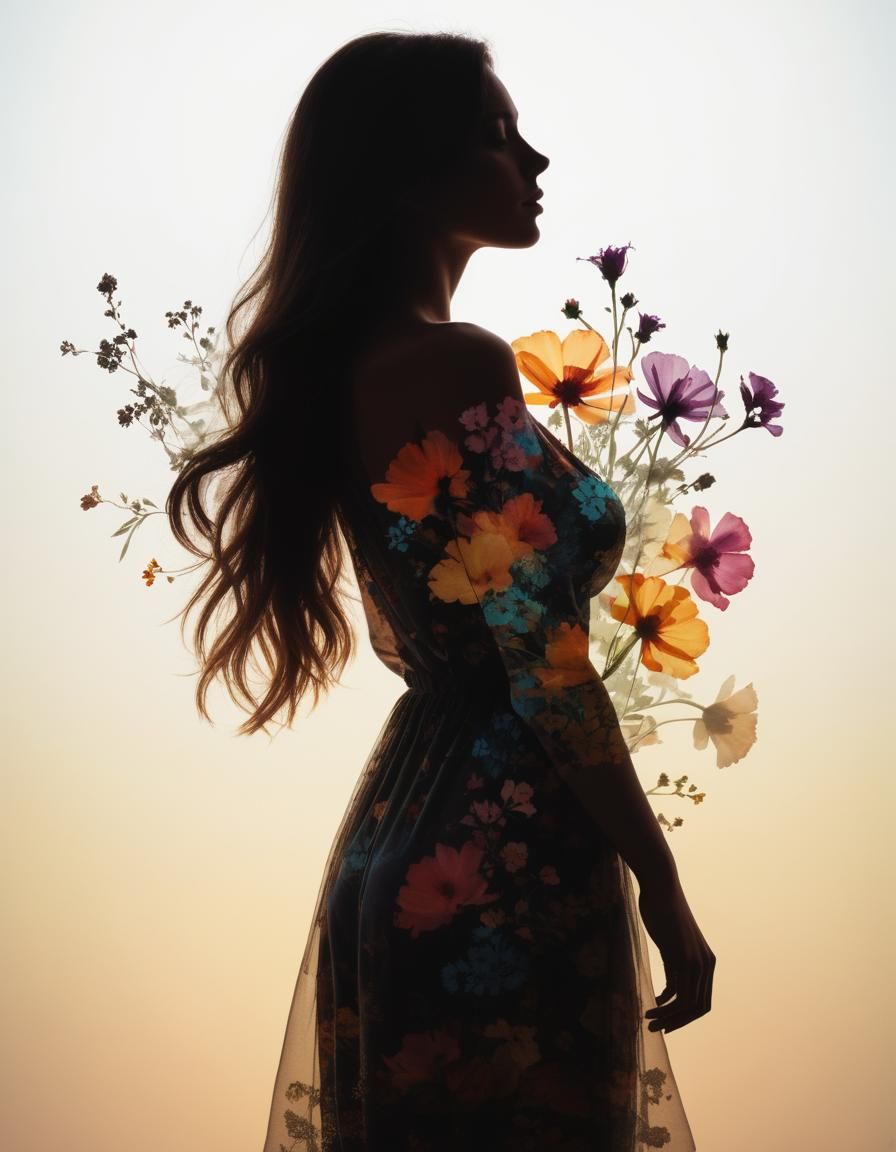 Floral Silhouette: A Double Exposure Portrait