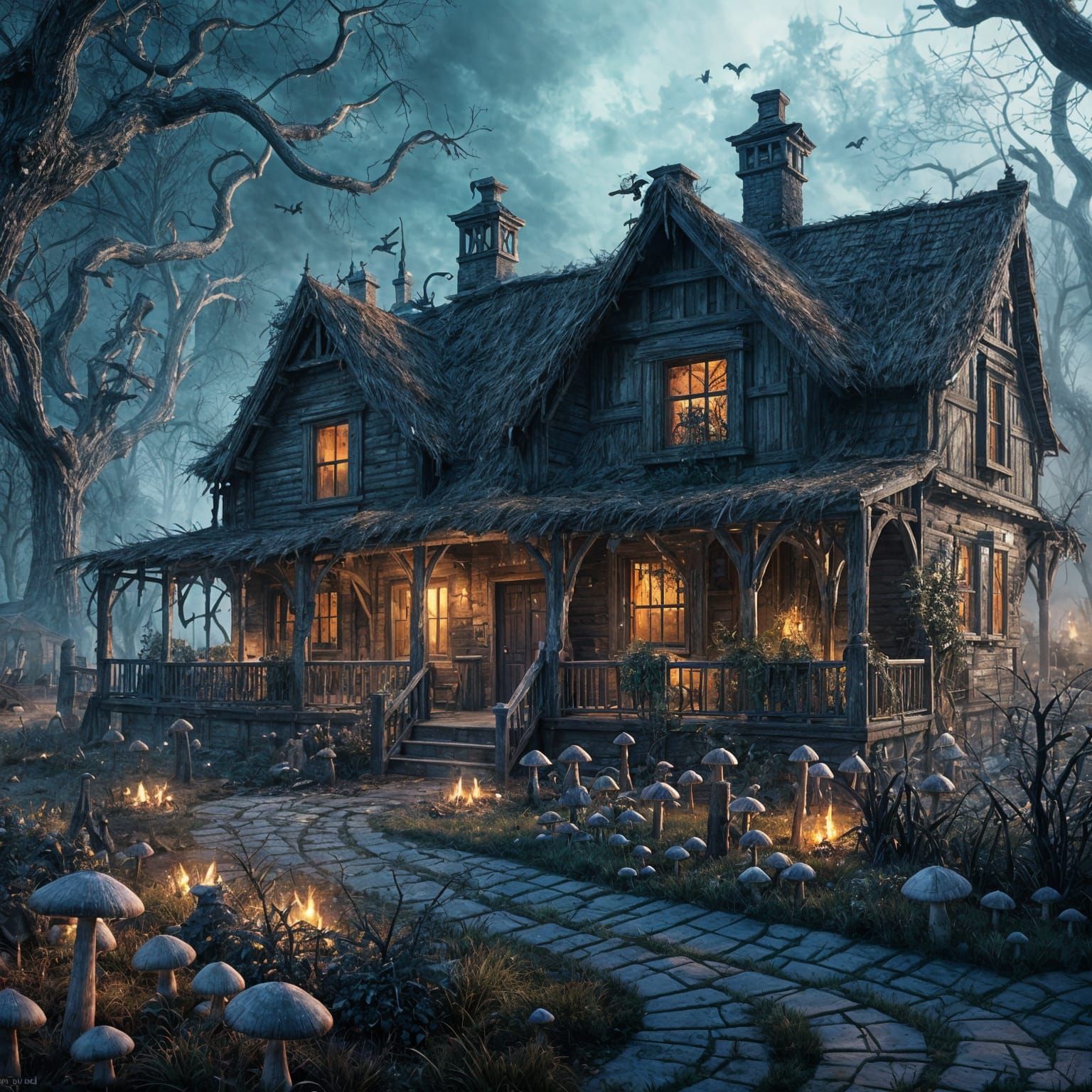 Horrifying Haunted Village: A Matte Painting