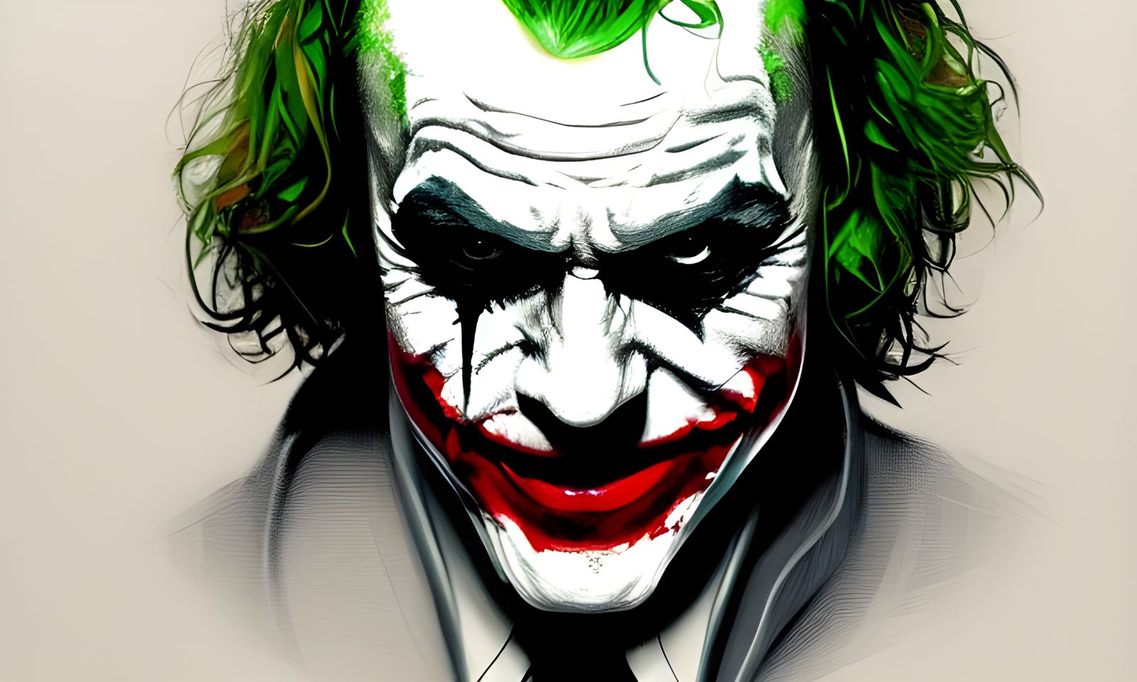 Heath Ledger Joker as Oil Painting Illustration