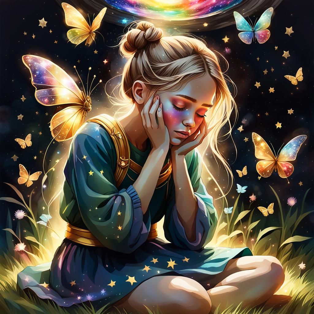 Crying Woman in Terrarium: Anime Key Visual