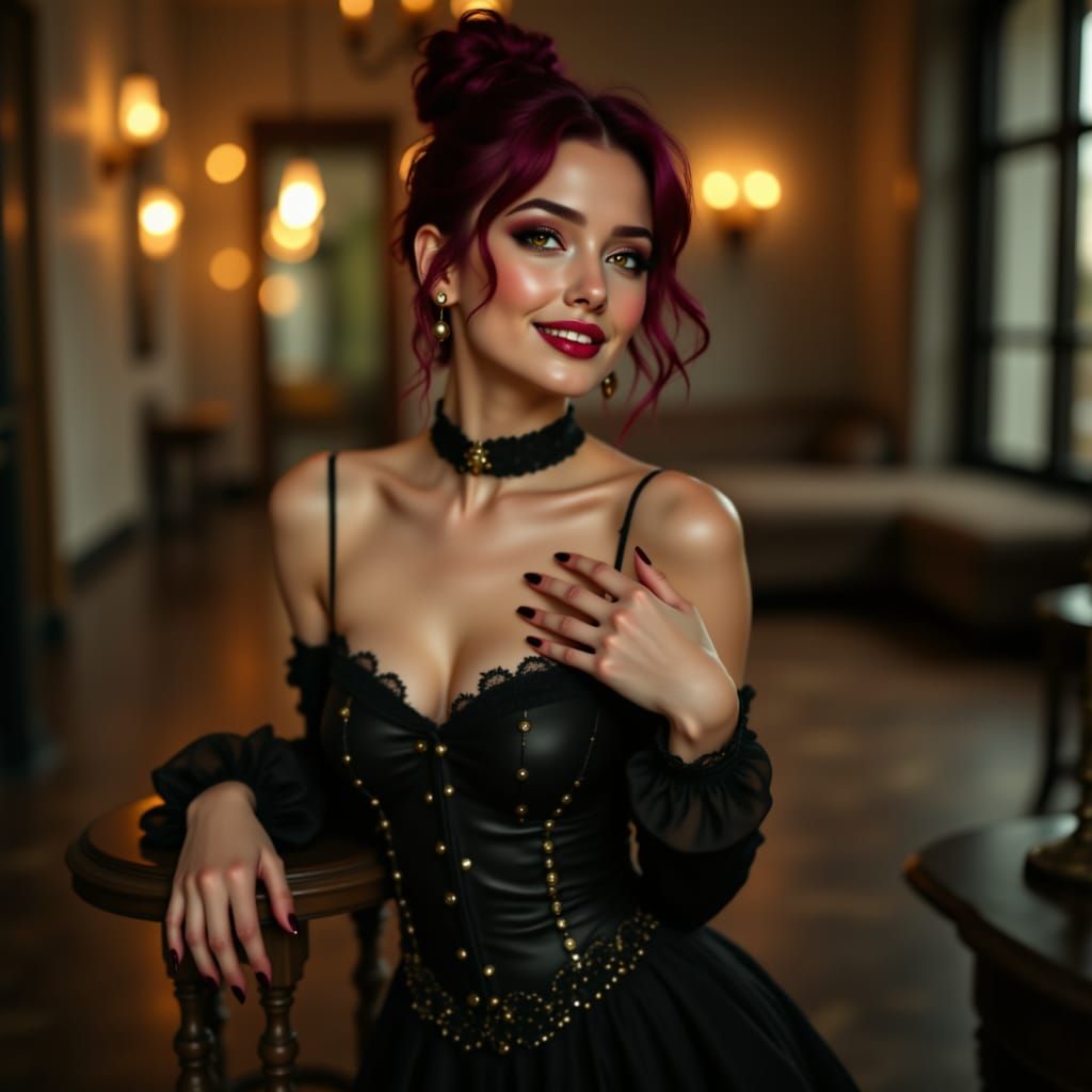 Gothic Beauty Dances the Night Away