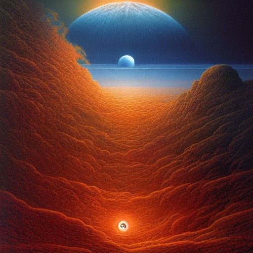 Cosmic Landscape Inspired by Gothic Surrealism