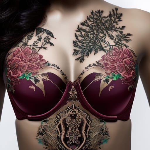 Analog style, intricated beautiful sexiest bra less tity women dressed Hieroglyphics tattoo printing on whole body , ...