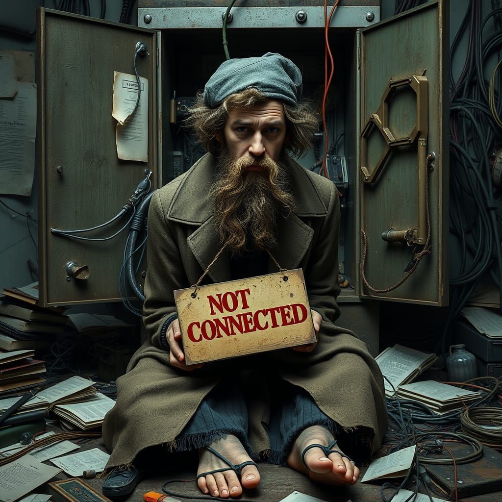 Hasidic Jew in Chaotic Setting