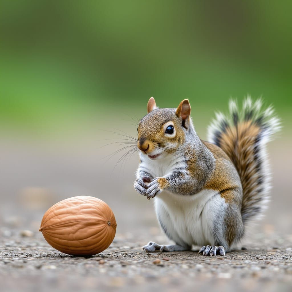 Squirrel and Nut Encounter