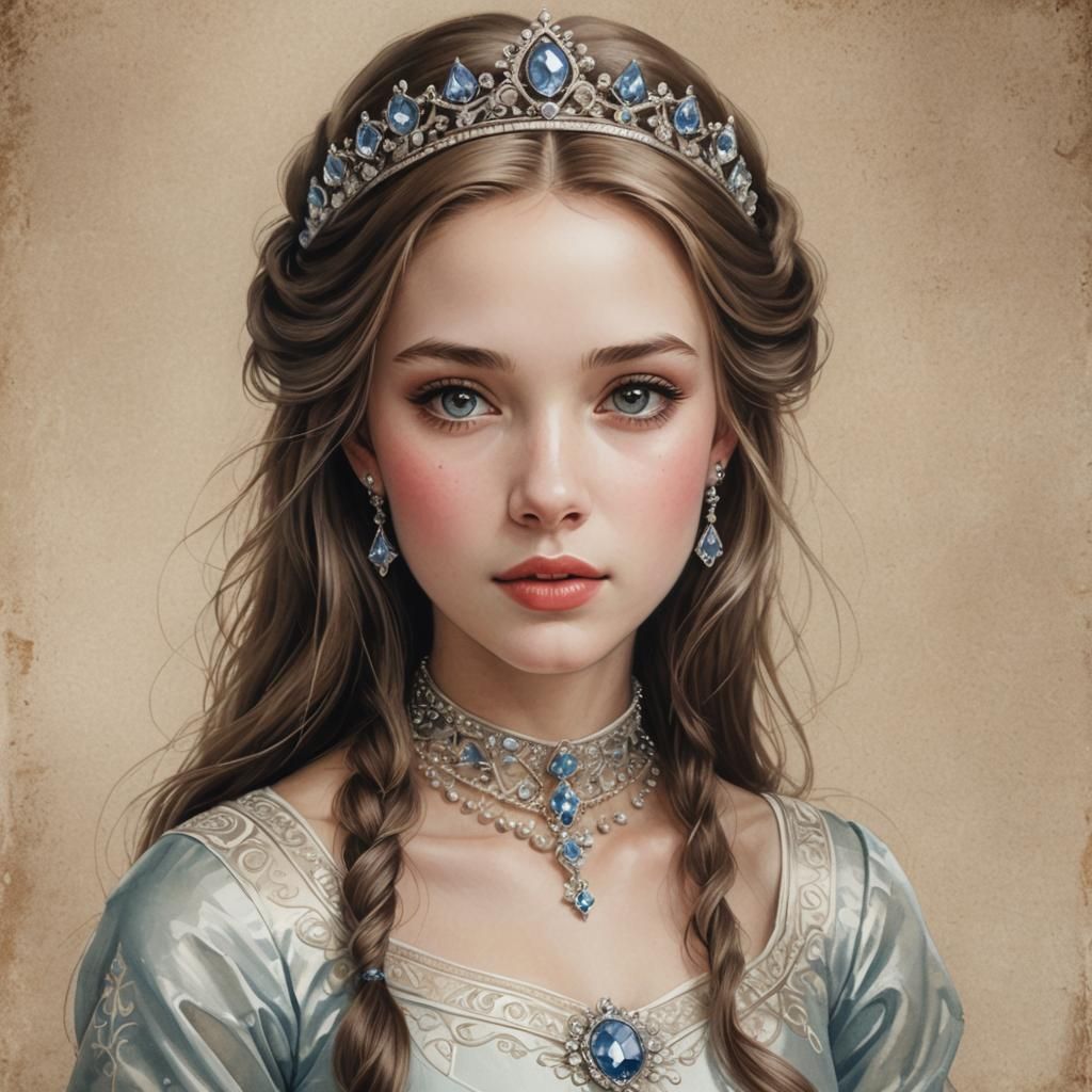 Realistic Portrait of a Beautiful Princess