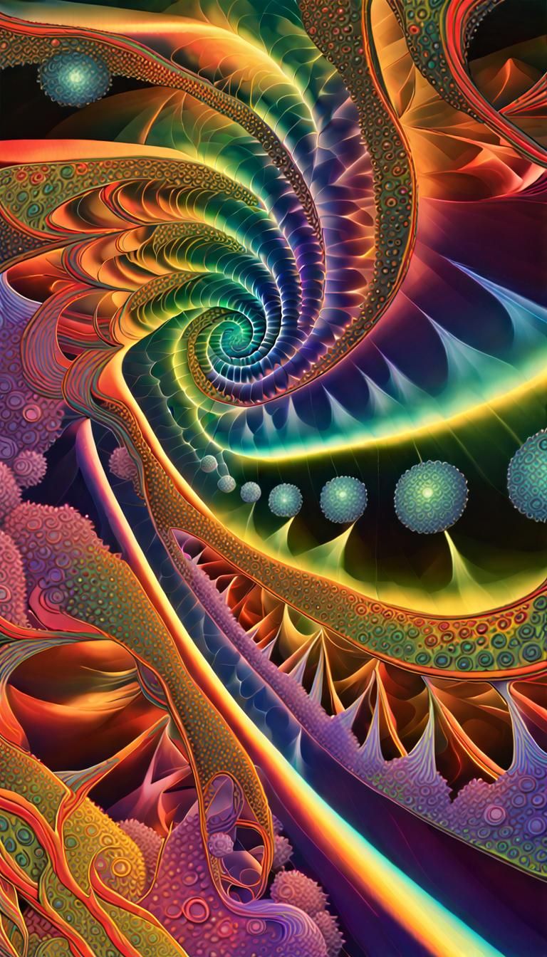 Multidimensional Fractal Universe in Vibrant Prismatic Color...