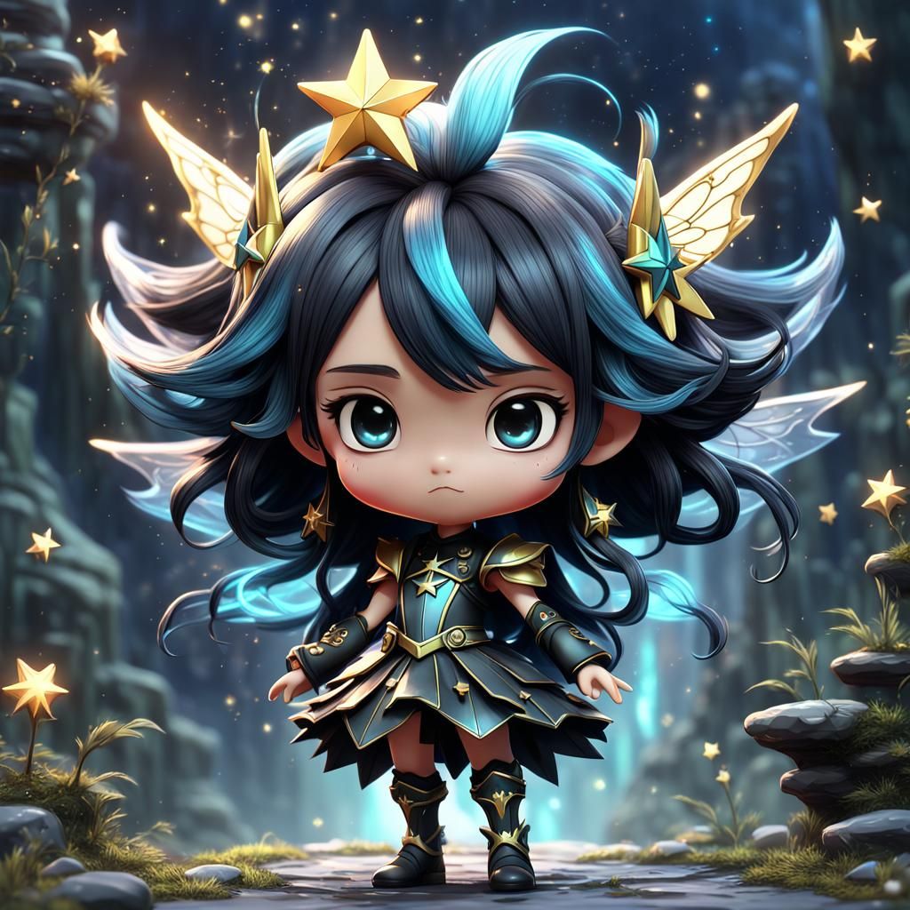 Chibi Black Star Fairy Digital Art