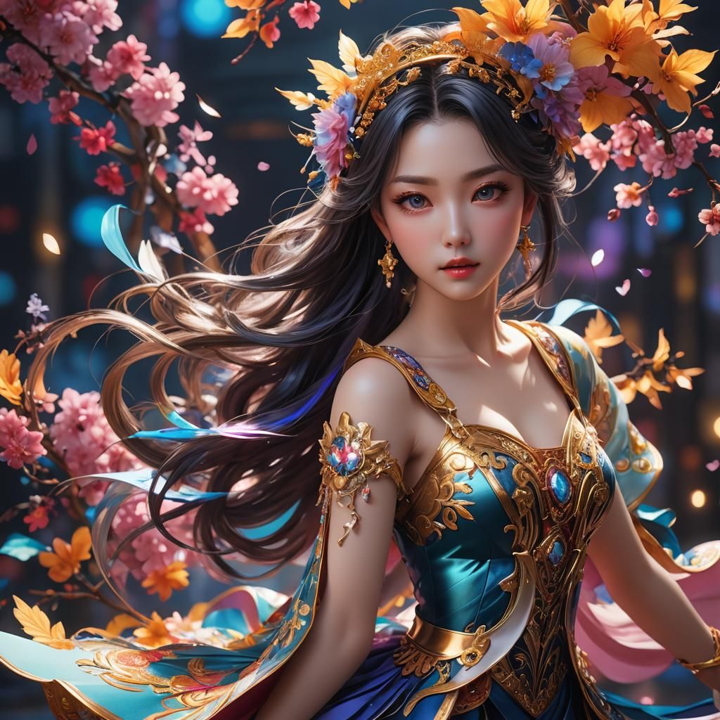 Dramatic Anime Portrait of the Muse of Dance