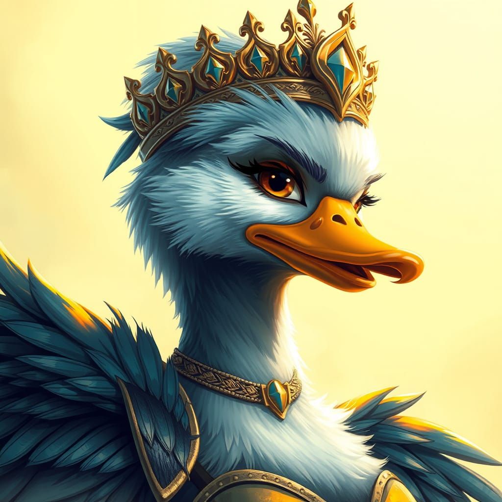 Duck Princess Reigns in Vibrant Comic Book Portrait