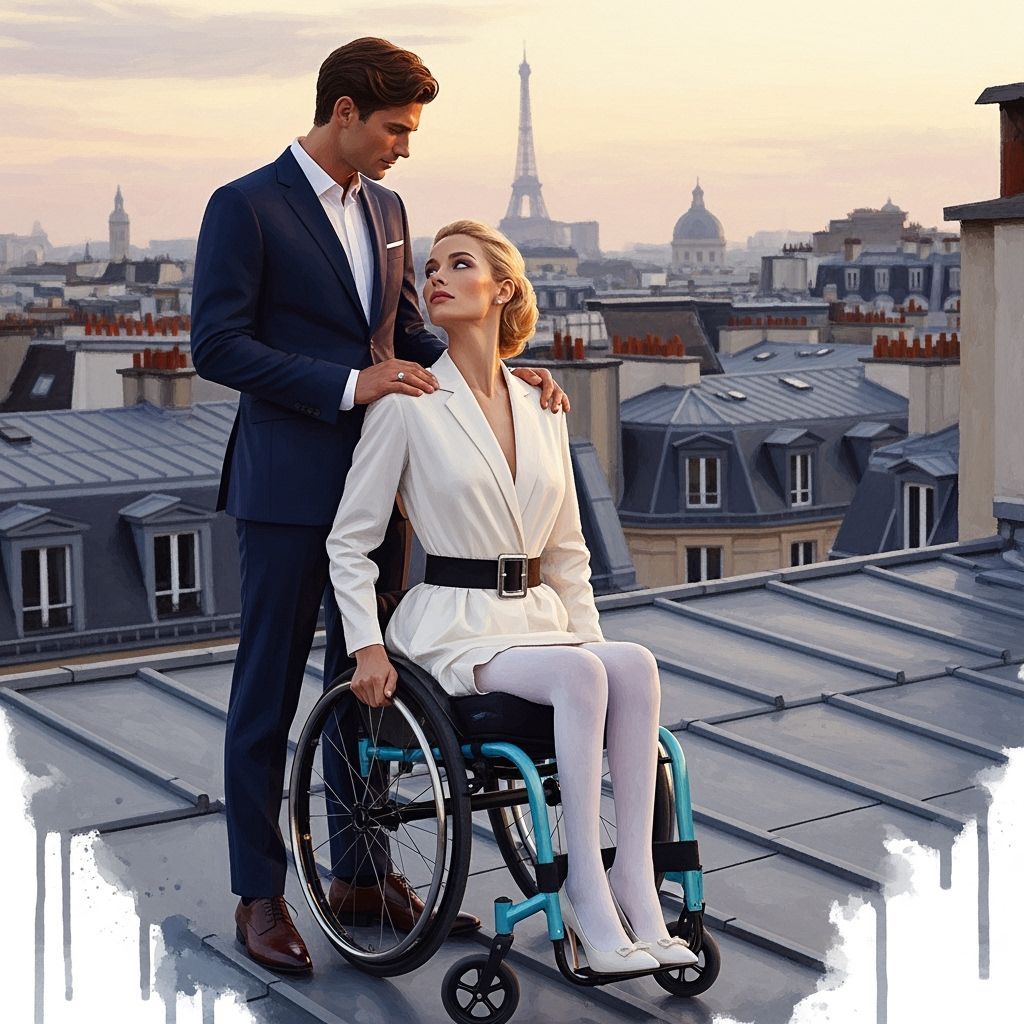 Parisian Rooftop Romance in Avant-Garde Fashion