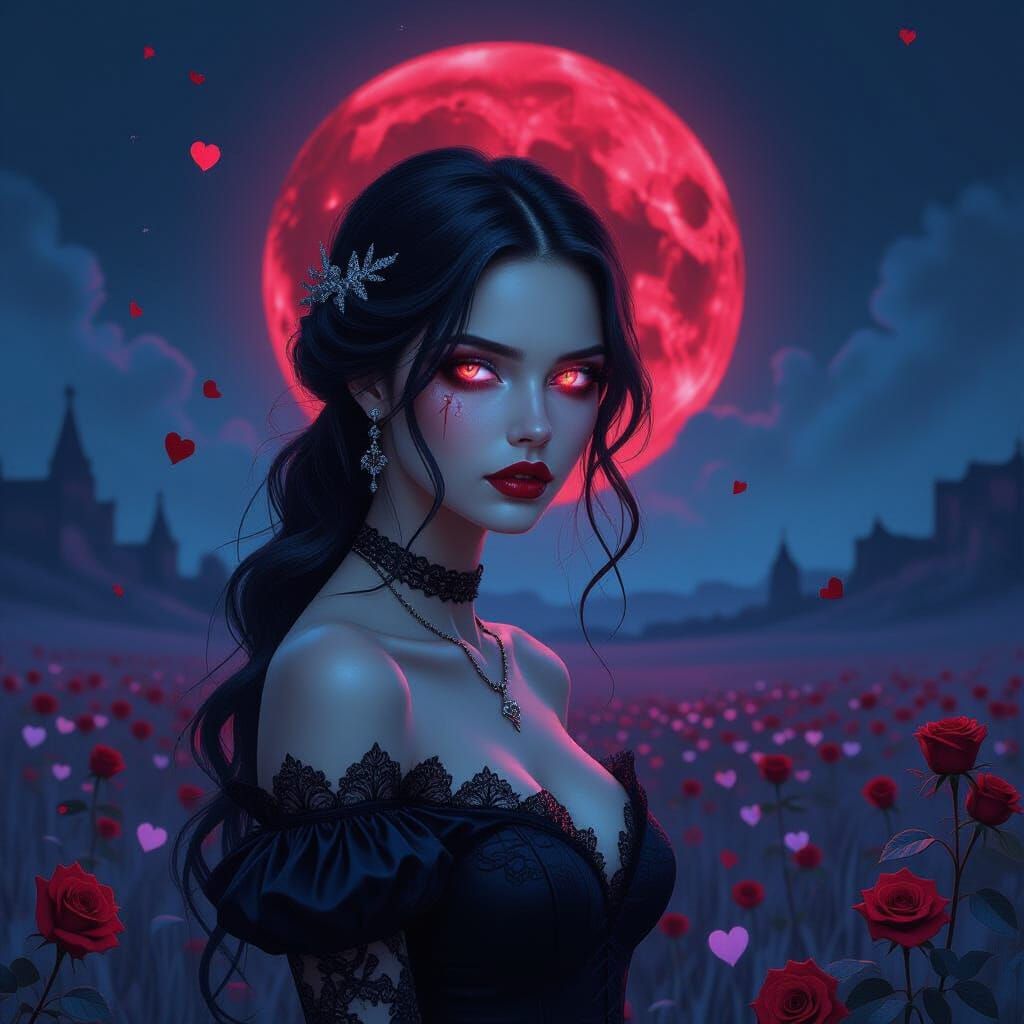 Hauntingly Beautiful Woman Under Valentine's Curse