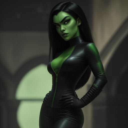 Hyperrealistic Fusion of Shego and Kim Possible
