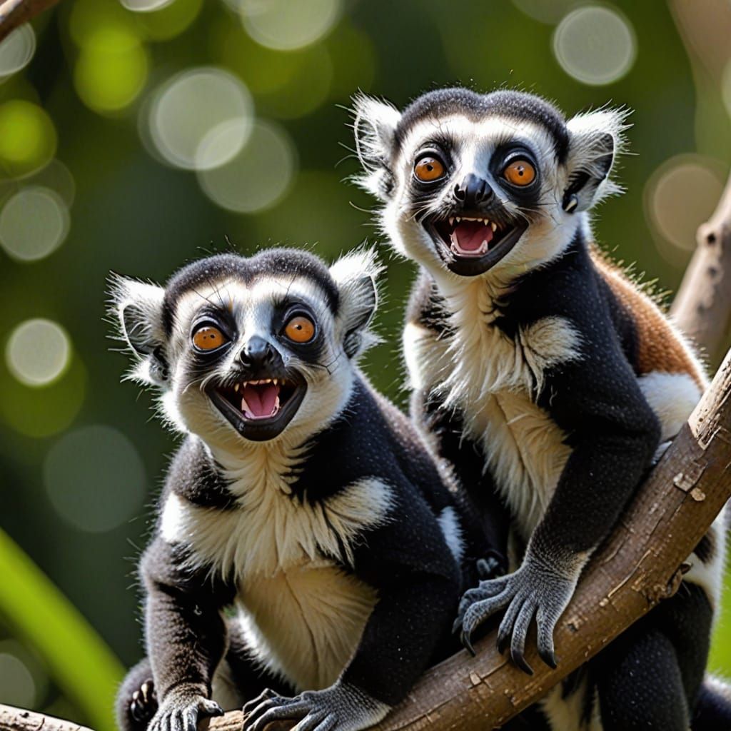 Playful Lemurs Laughing