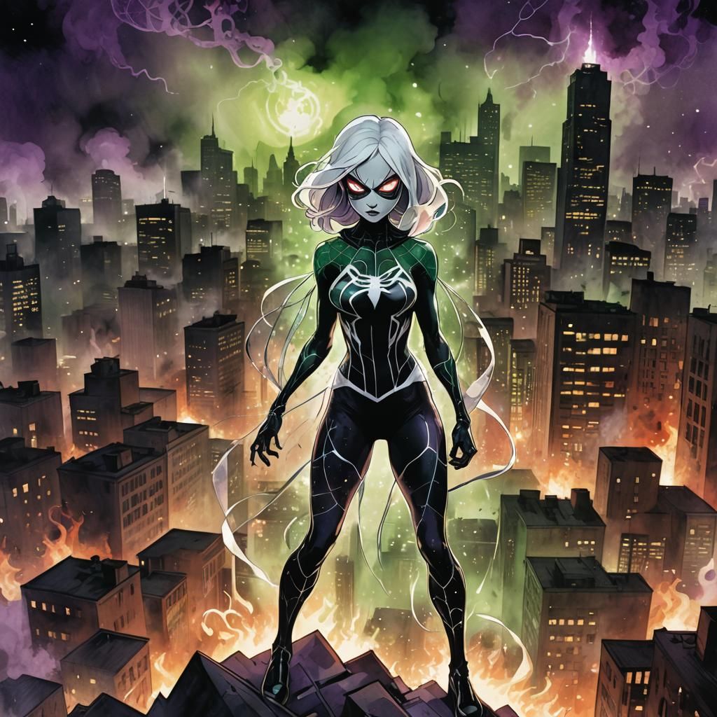 Spider-Gwen in Eldritch Anime Style