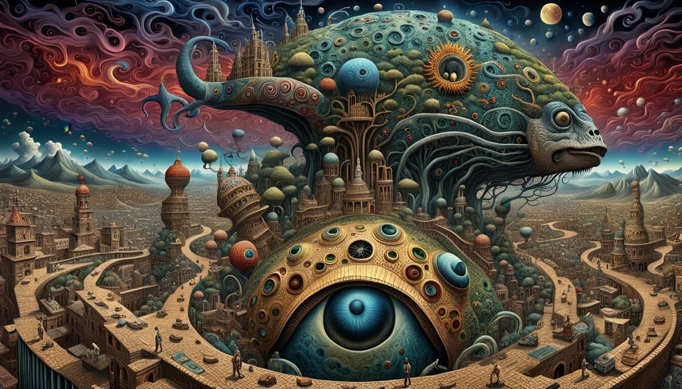 Apocalyptic Surrealism in Mixed Media