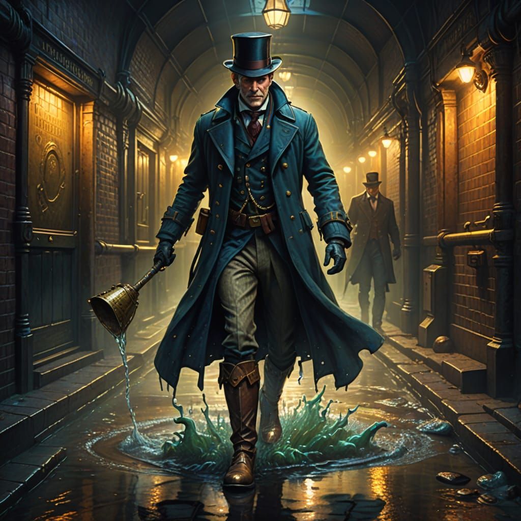 Victorian Gentleman Hunting Monsters in London Sewers