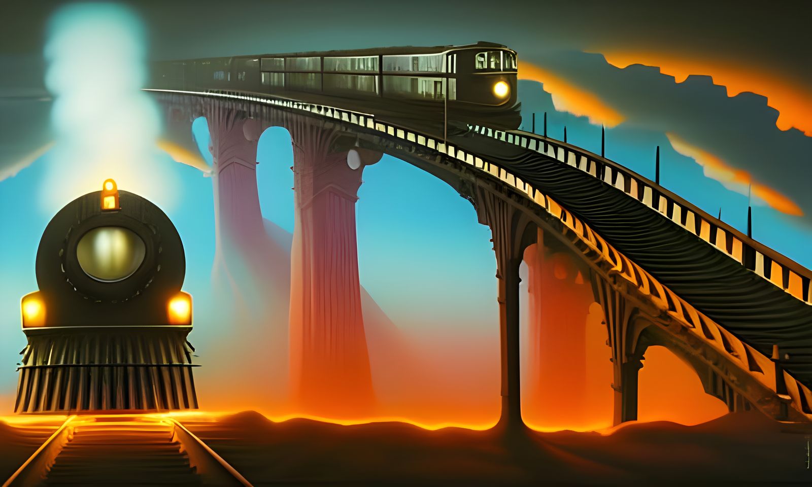 Dieselpunk Train Journey Through Film Noir Underworld