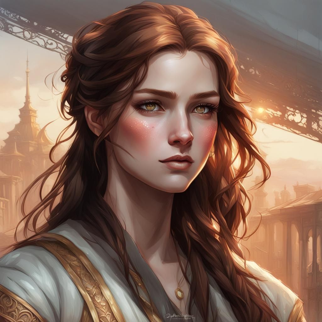 Portrait of a Smiling Teenager in Hyperdetailed Digital Art