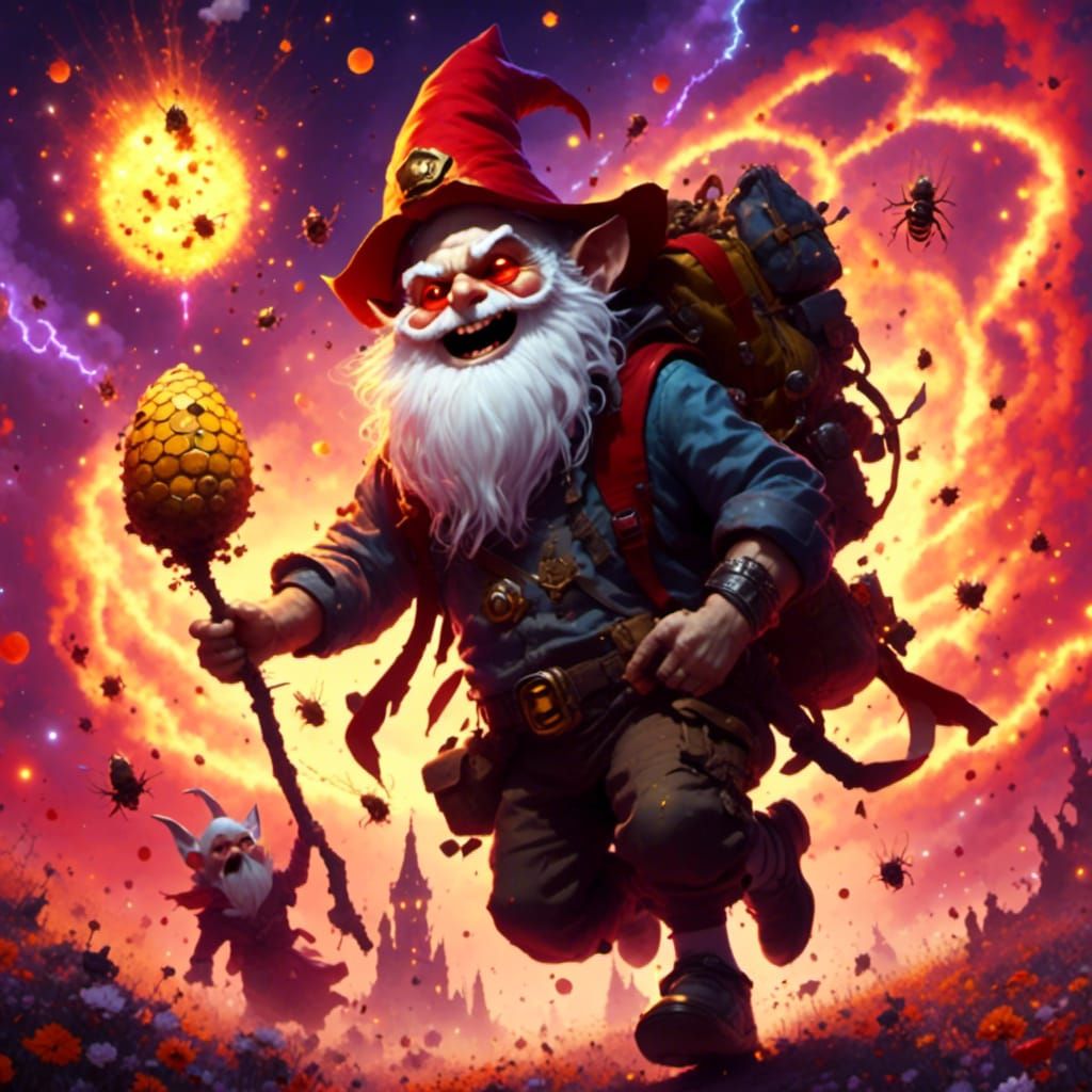 Undead Gnome Wizard in Space with Sith Lightning