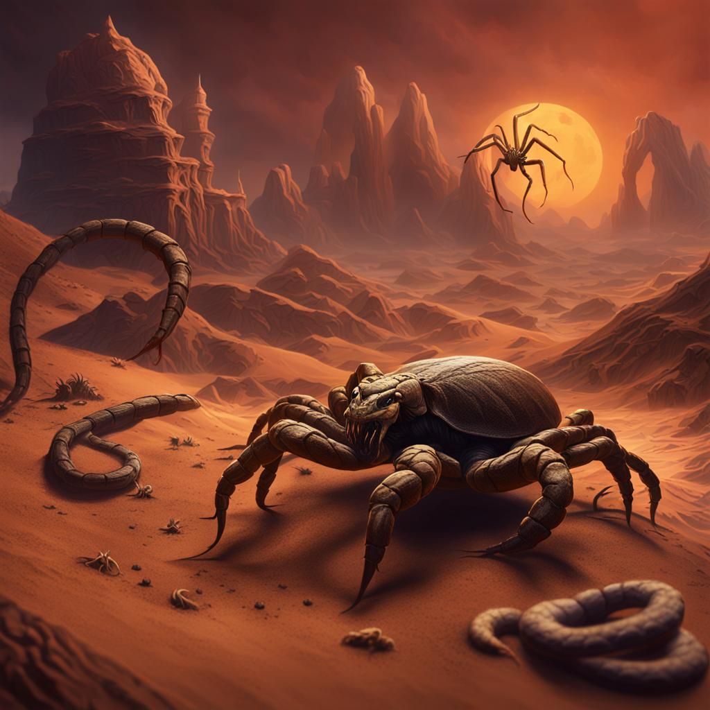 Cursed Desert: Creepy Scorpion and Spider Horror