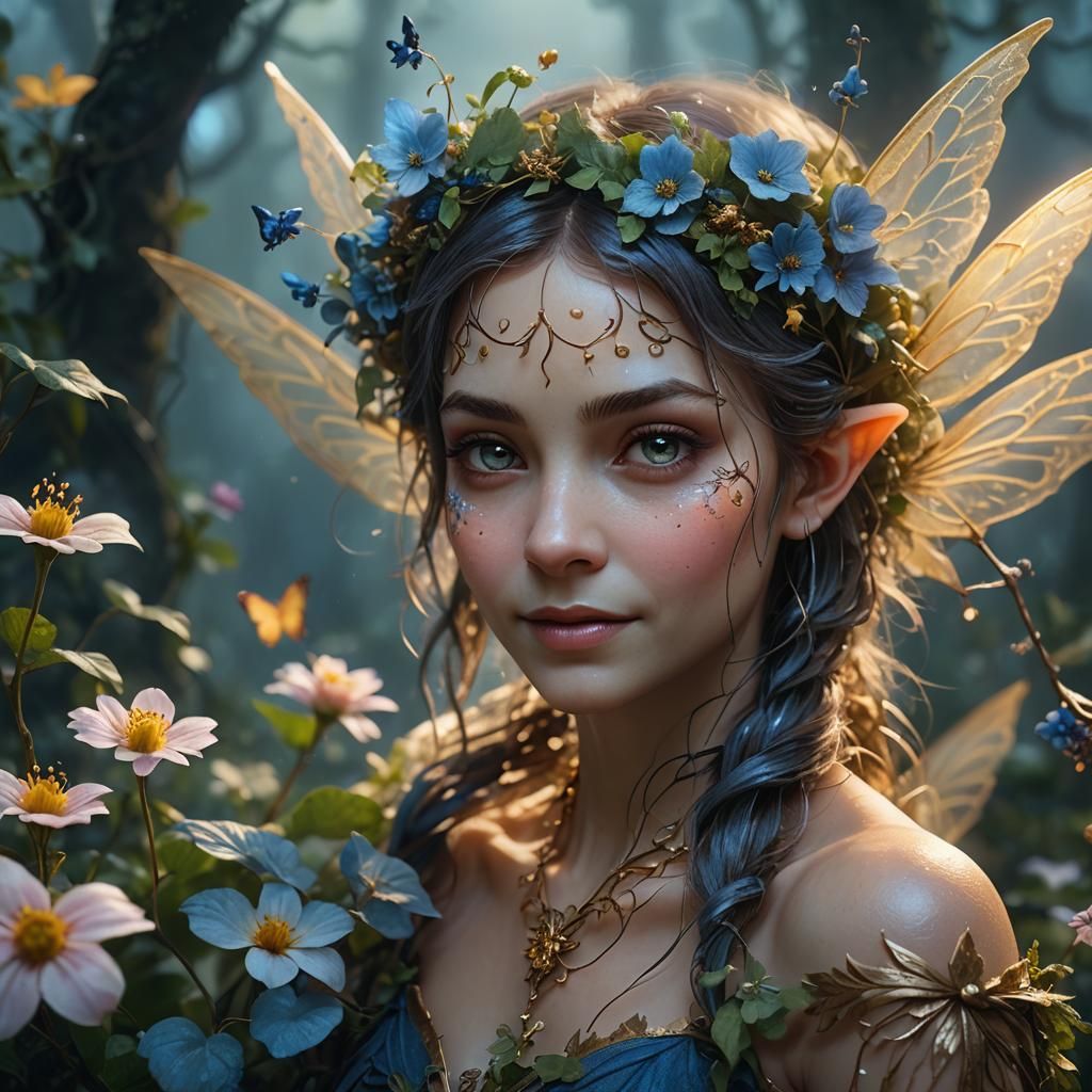 Fantasy Fairy Portrait with Volumetric Lighting