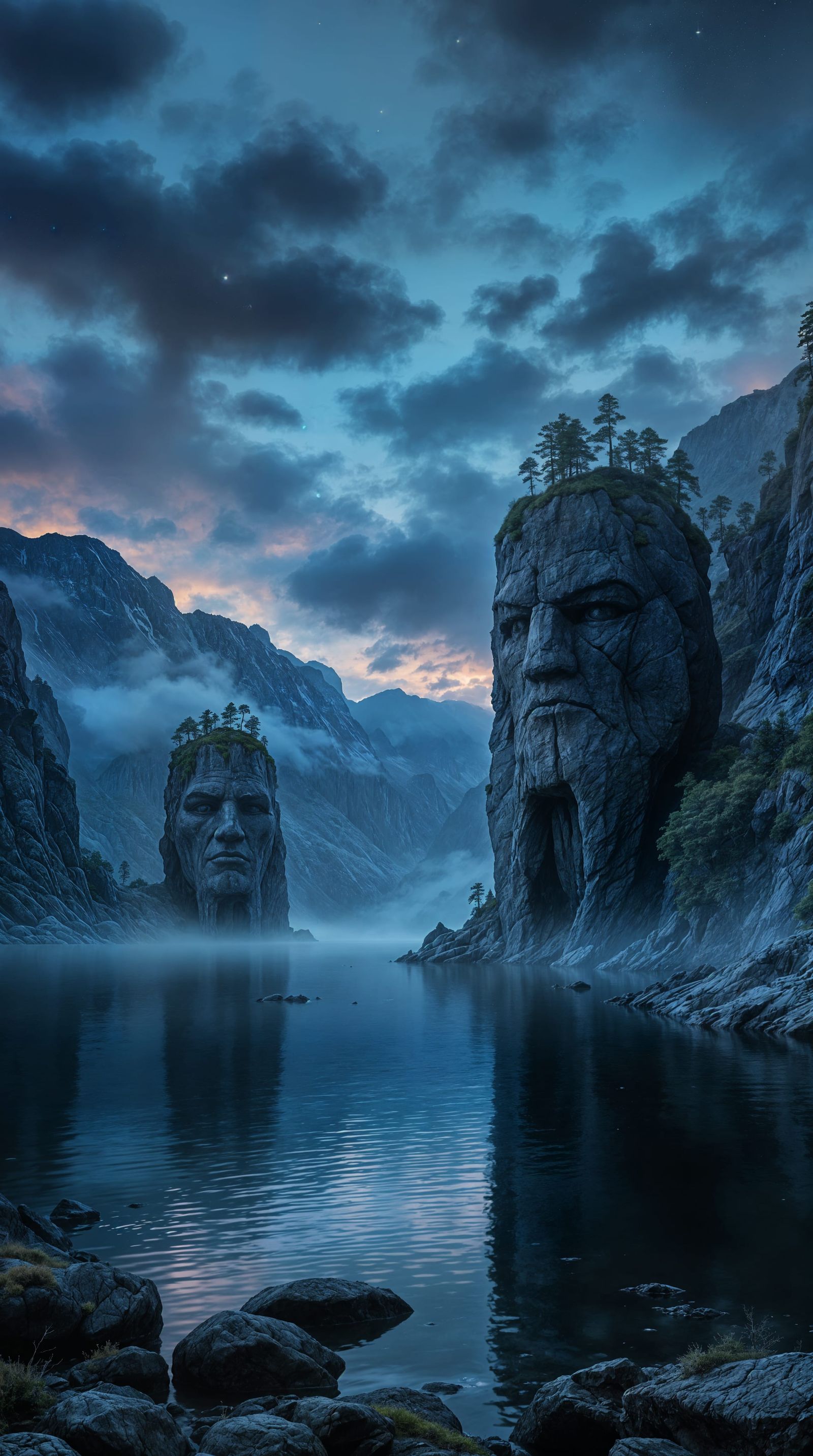 Majestic Norwegian Fjord Giants at Twilight