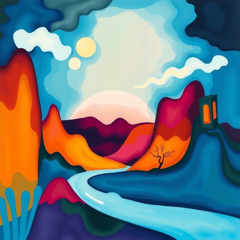 Dreamlike Melisma in Gouache with Abstract Shapes