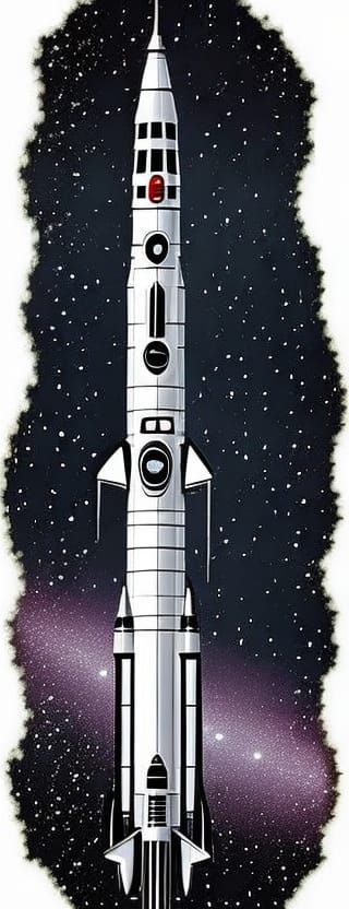 Retro Sci-Fi Rocketship from the 1950s