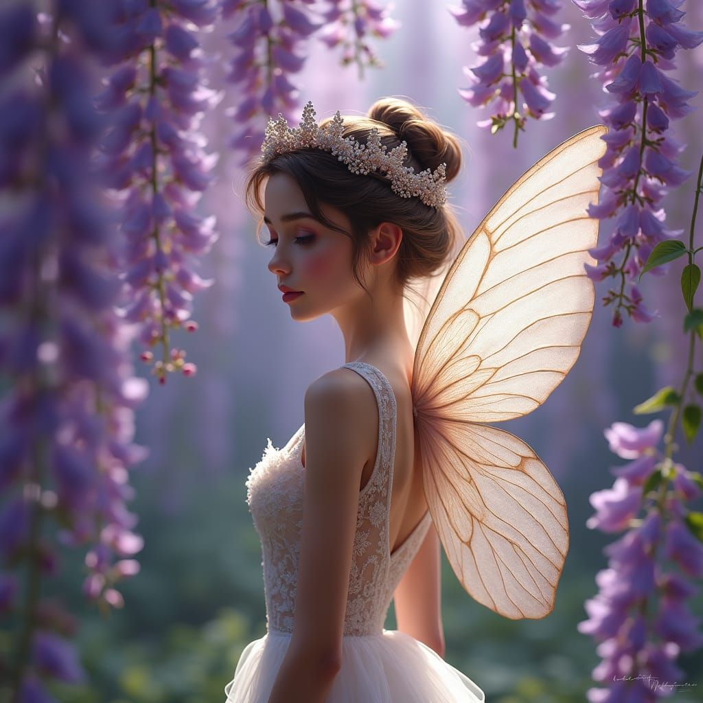 Wisteria Fairy's Whimsical Wedding in High-Fantasy Style