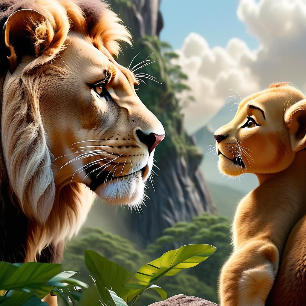 Mufasa and Simba, The lion King.