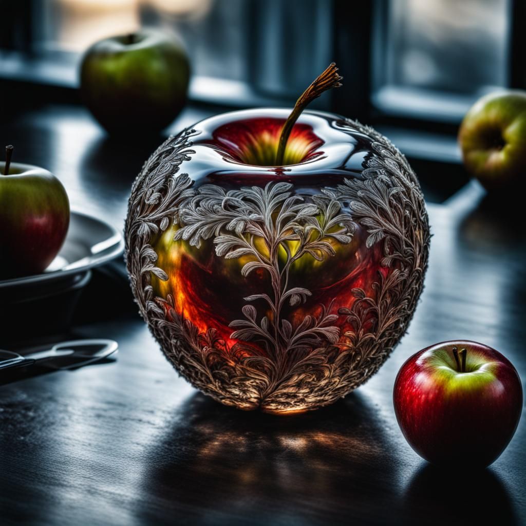 Soul Encapsulated: Intricate Glass Apple