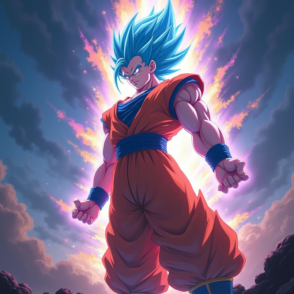 Gogeta Fusion in Dreamlike Epic Fantasy Style