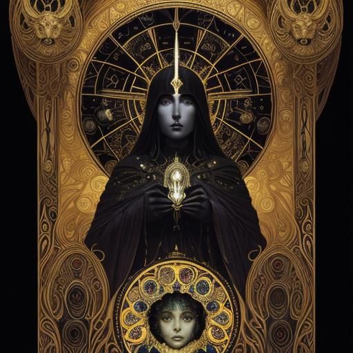 Dark Star Artwork Inspired by Giger, Mucha, and Klimt