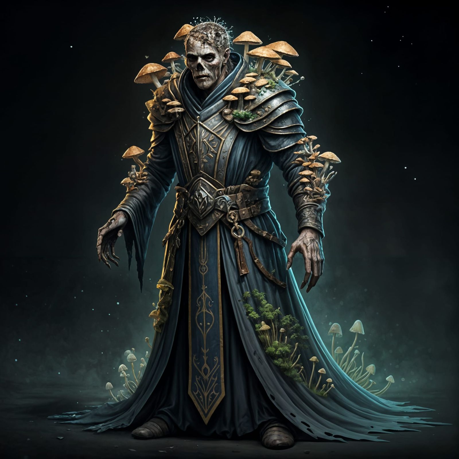 Decaying Wizard Consumed by Fungi